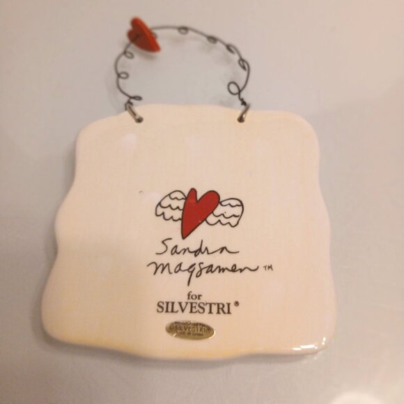 Sandra Magsamen For Silvestri "Embrace Life" Ceramic Hanging Plaque Sign - Picture 4 of 5